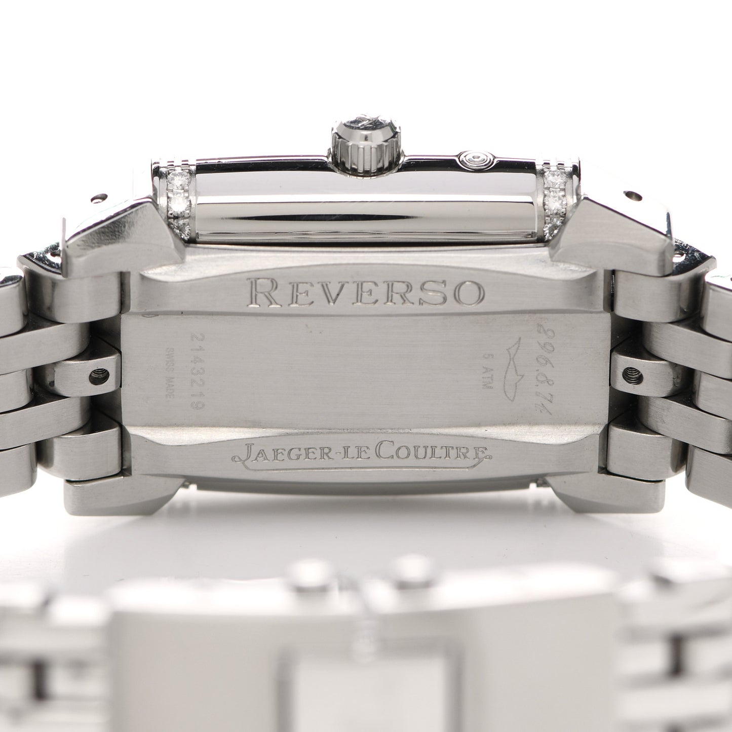 JAEGER-LE COULTRE Stainless Steel Diamond 25mm Reverso Gran Sport Duoface Manual Winding Watch 296.8.74