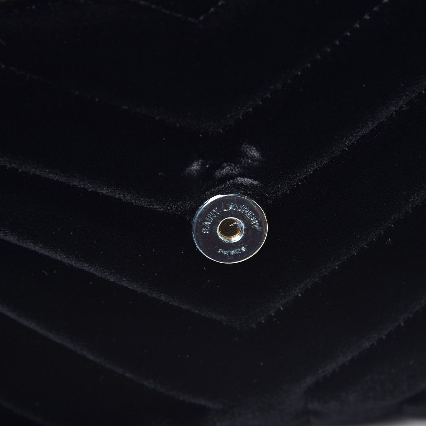 Velvet Y Quilted Monogram Small Loulou Chain Satchel Black