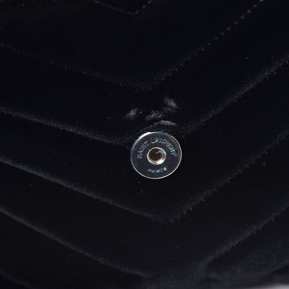 Saint Laurent Velvet Y Quilted Monogram Small Loulou Chain Satchel Black 11 of 11