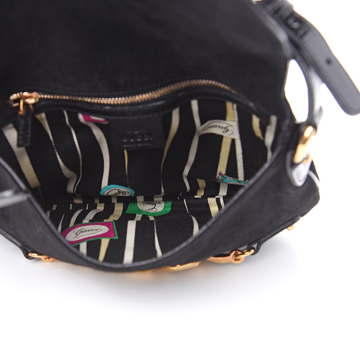 Suede Wave Flap Bag Black