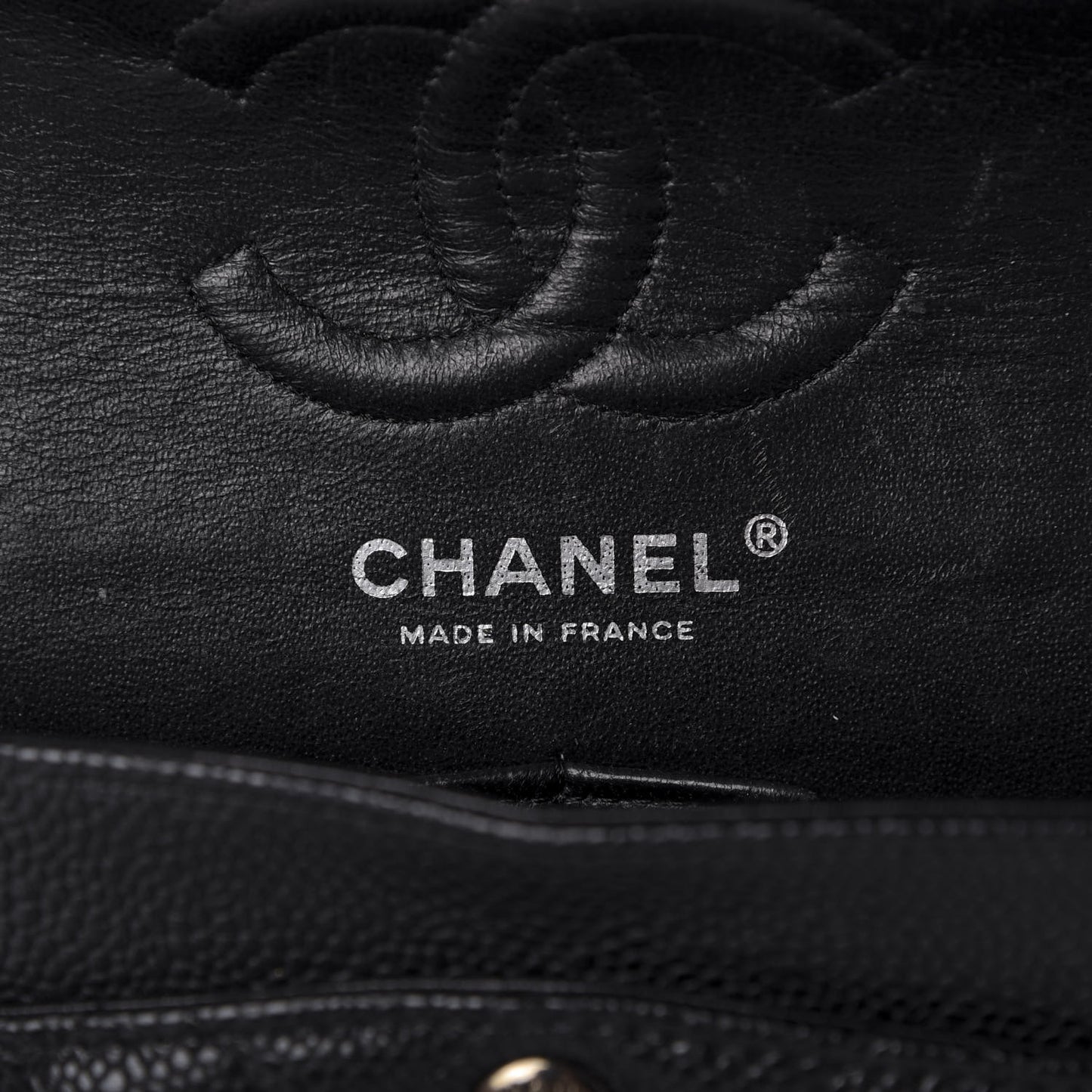 Caviar Quilted Small Double Flap Black