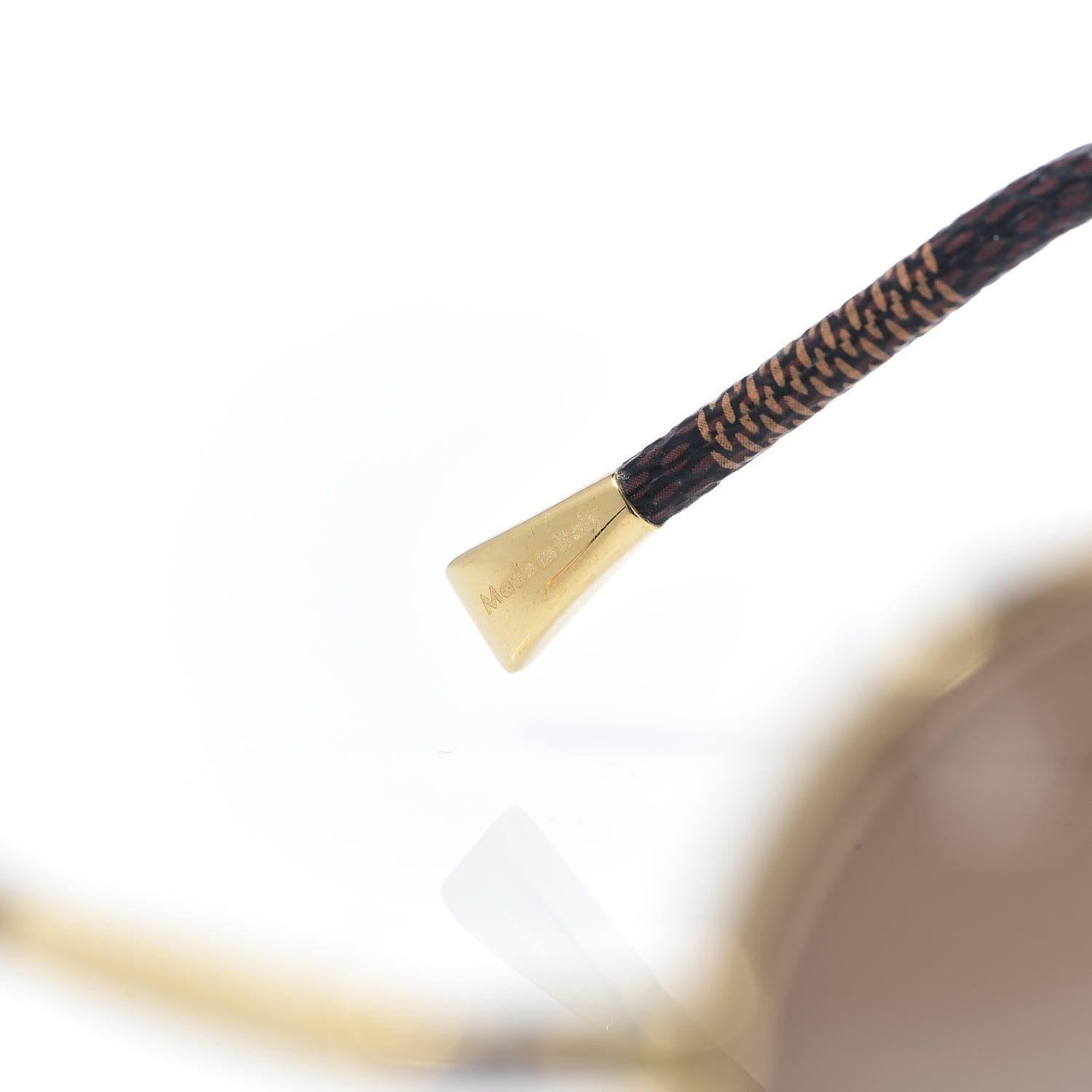 Louis Vuitton Damier Ebene Conspiration Pilote Aviator Sunglasses Z0202U Gold 6 of 9