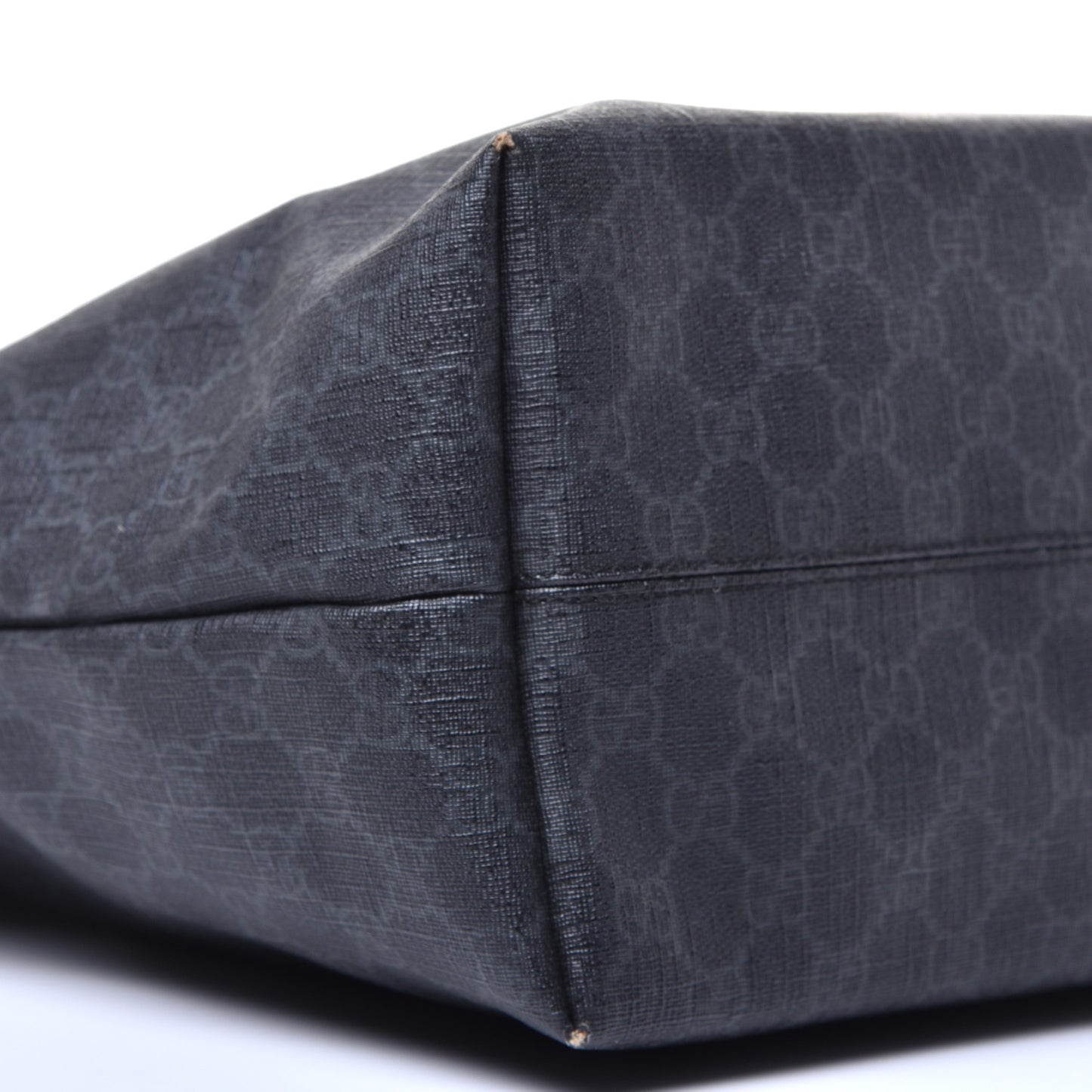 GG Supreme Monogram Web Handle Vertical Tote Black Grey