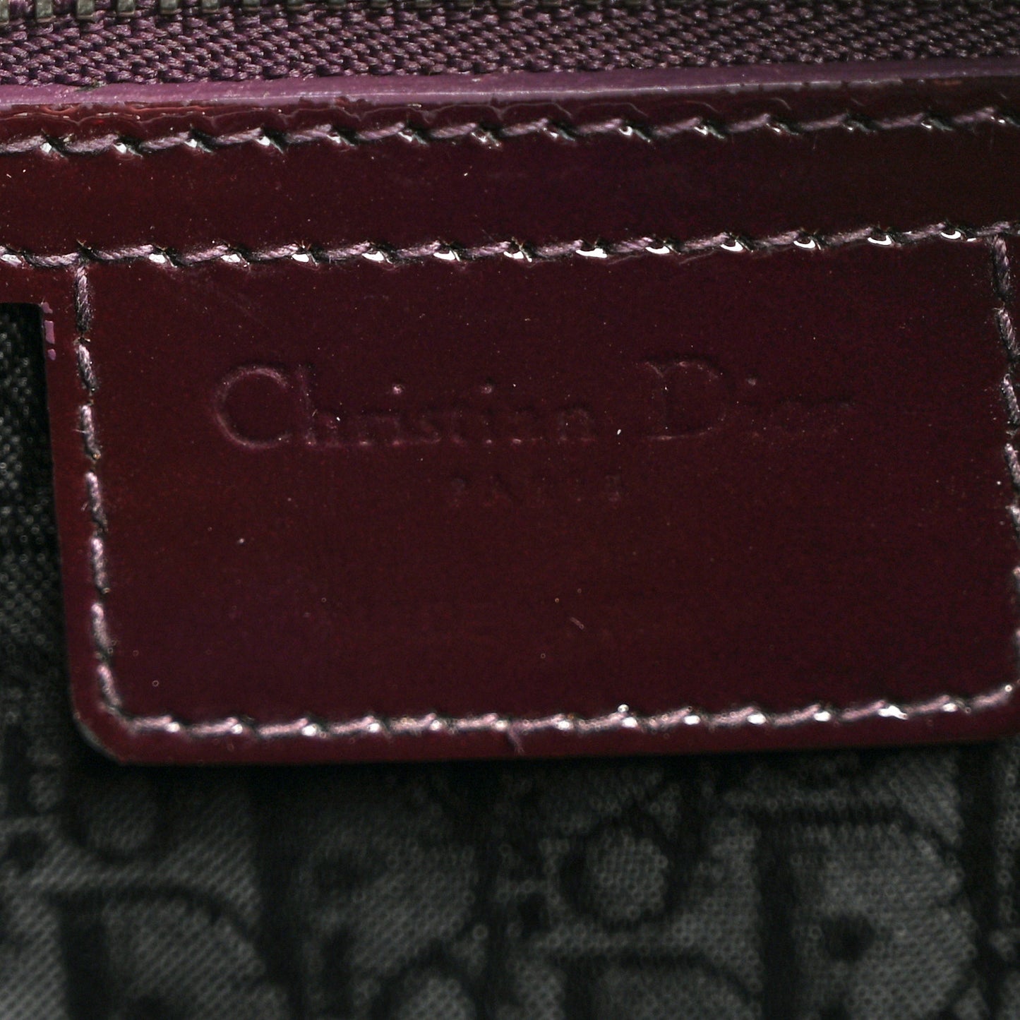 Patent Cannage Large Lady Dior Burgundy