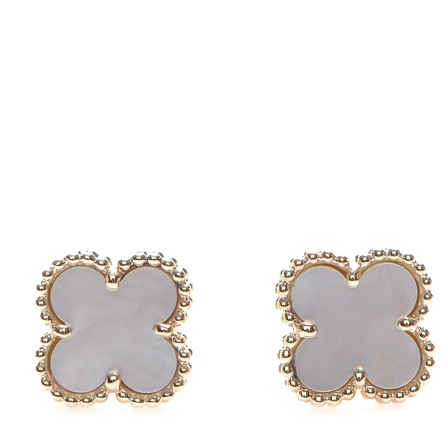 18K Yellow Gold Mother of Pearl Sweet Alhambra Earrings