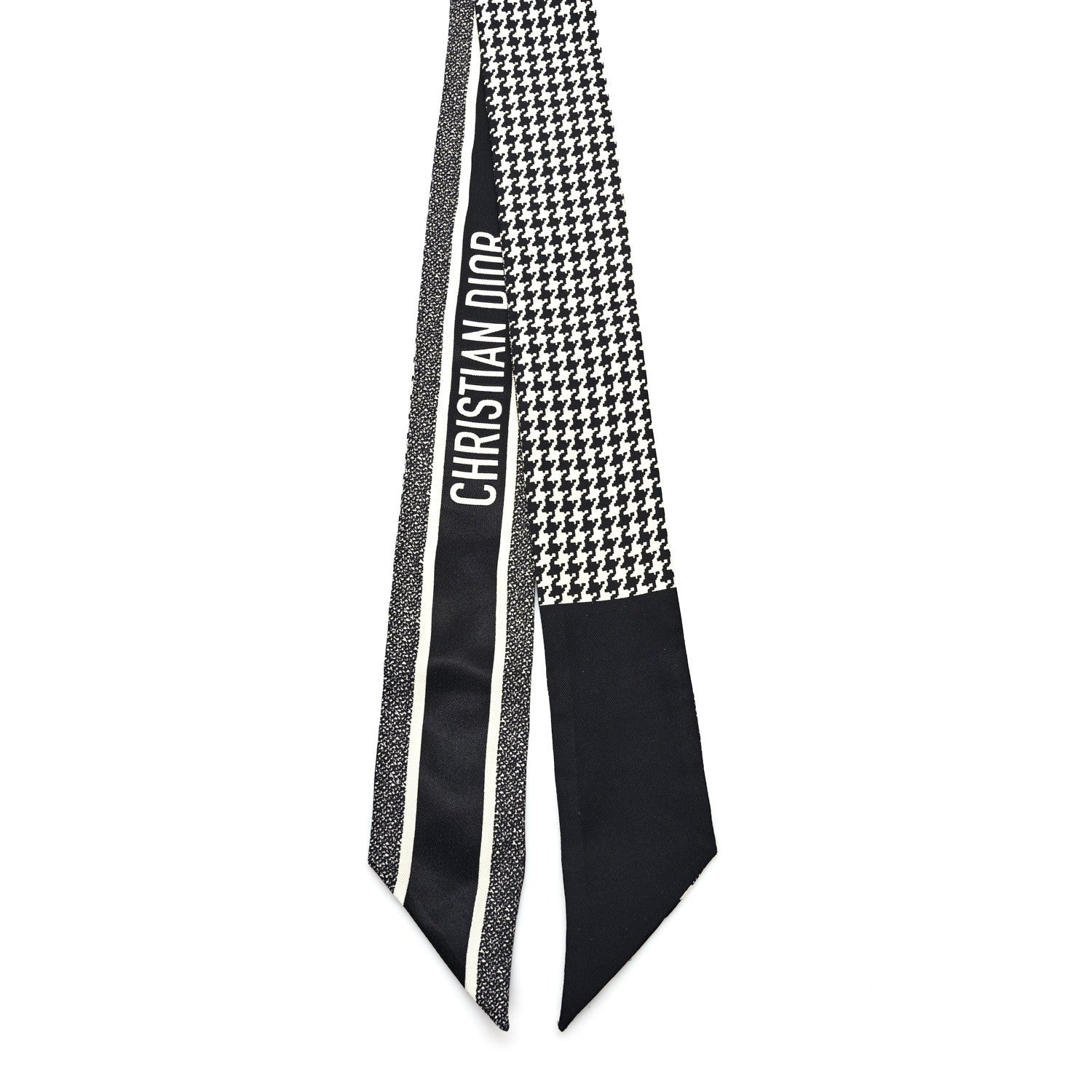 Christian Dior Silk 30 Montaigne Mitzah Scarf Black White 1545125