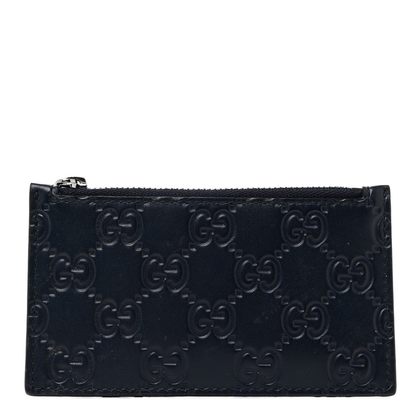 Guccissima Signature Coin Case Card Holder Blue