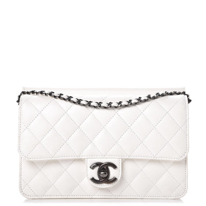 Chanel Lambskin Quilted Medium Crossing Times Flap Dark White 1 of 9