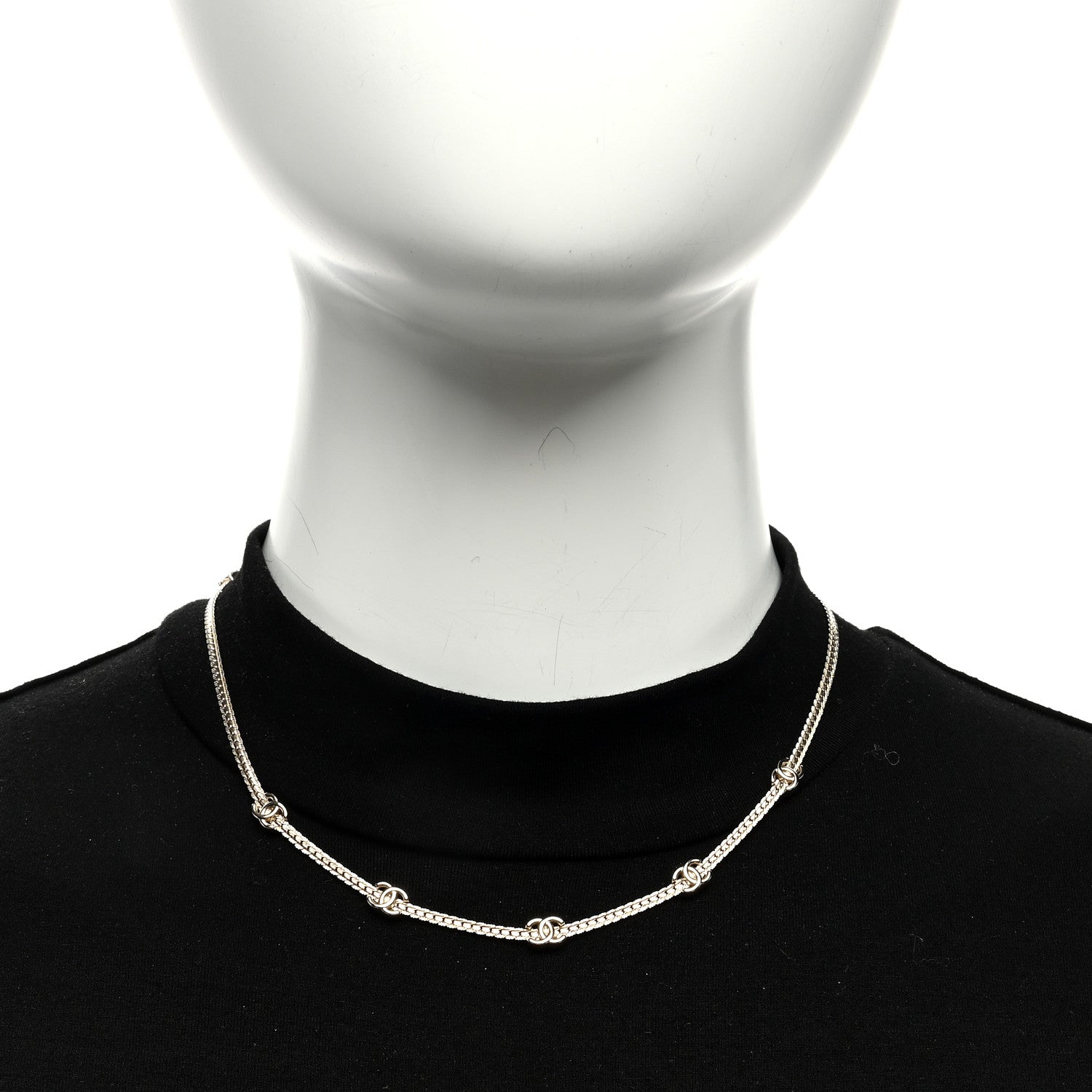 Chanel Metal CC Short Chain Necklace Gold 2 of 5