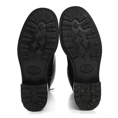 Chanel Oily Calfskin Quilted High Boots 37.5 Black 5 of 9