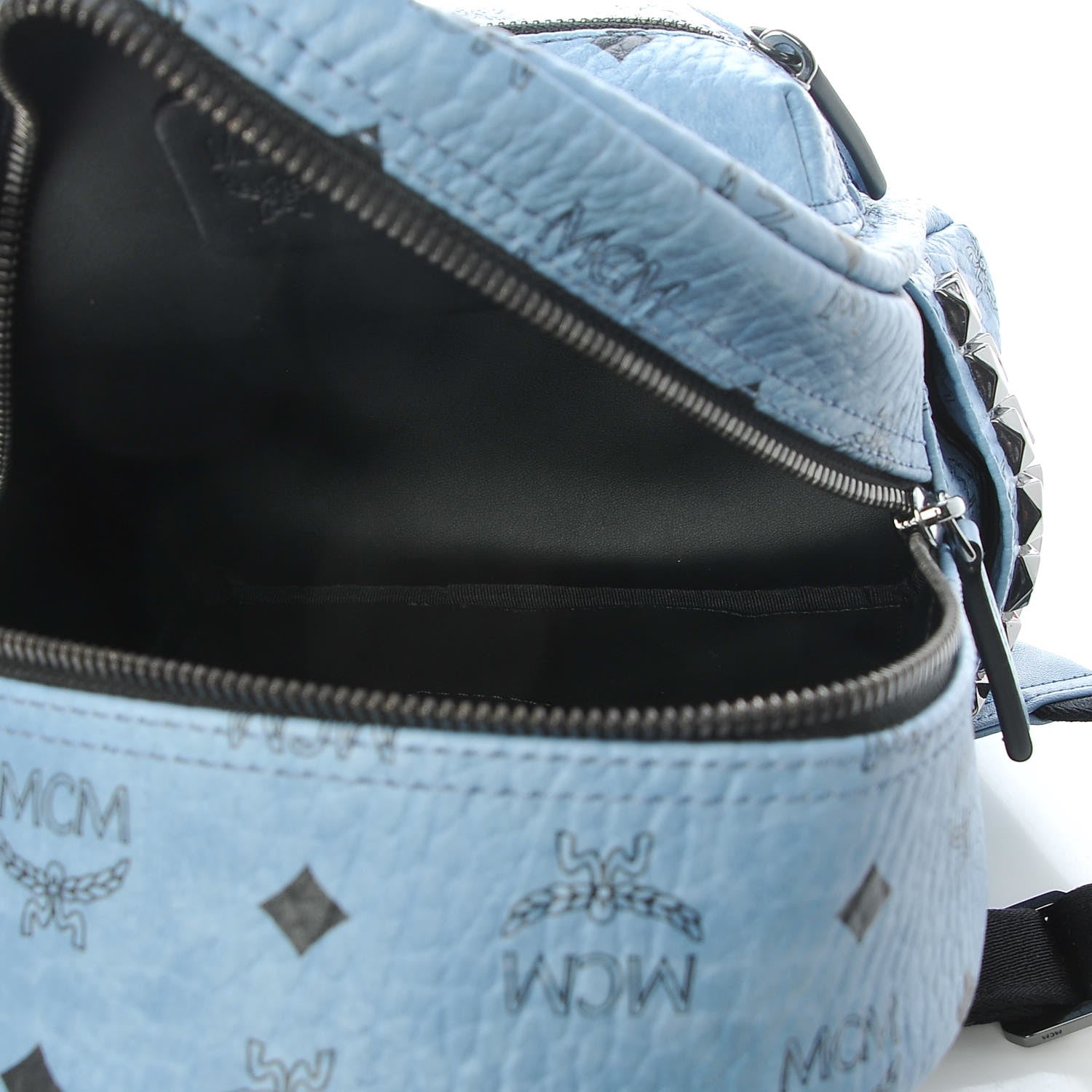 MCM Visetos Side Stud Mini Stark Backpack Blue 6 of 10