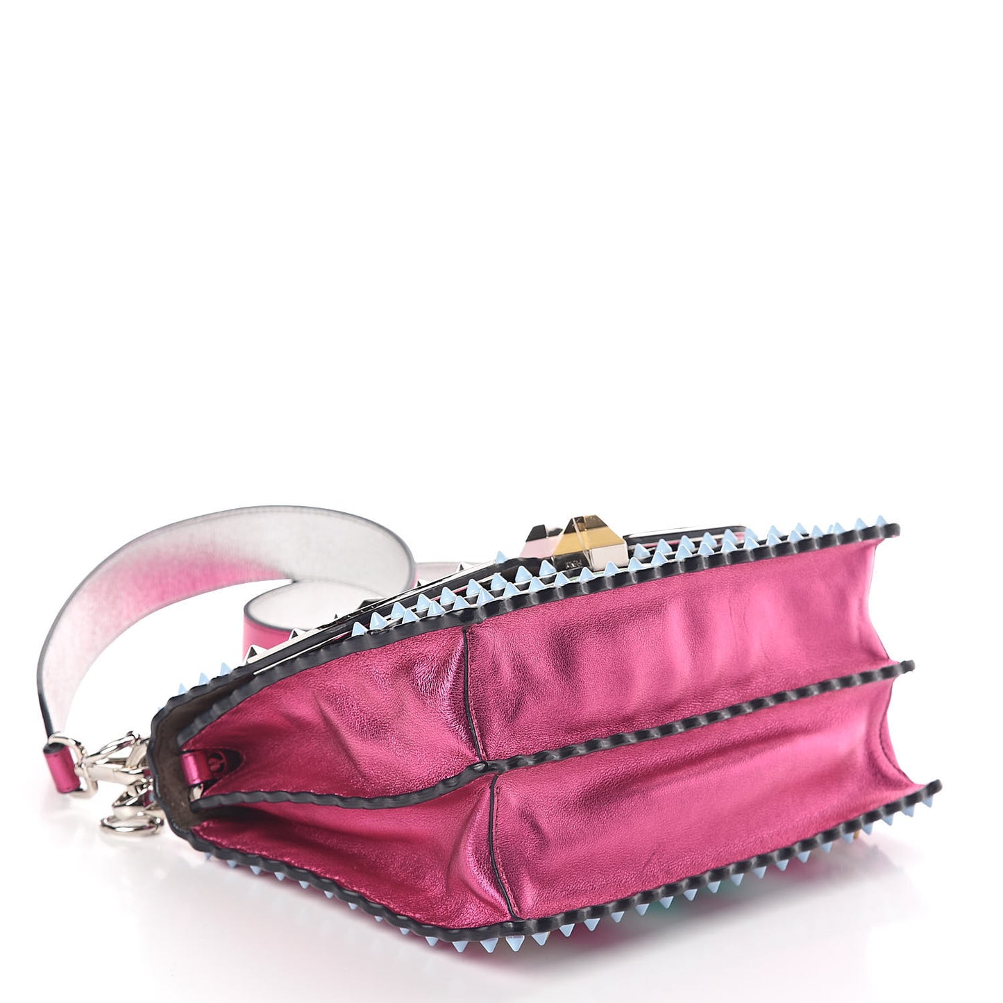 Metallic Calfskin Wonder Monster Kan I Shoulder Bag Pink Silver