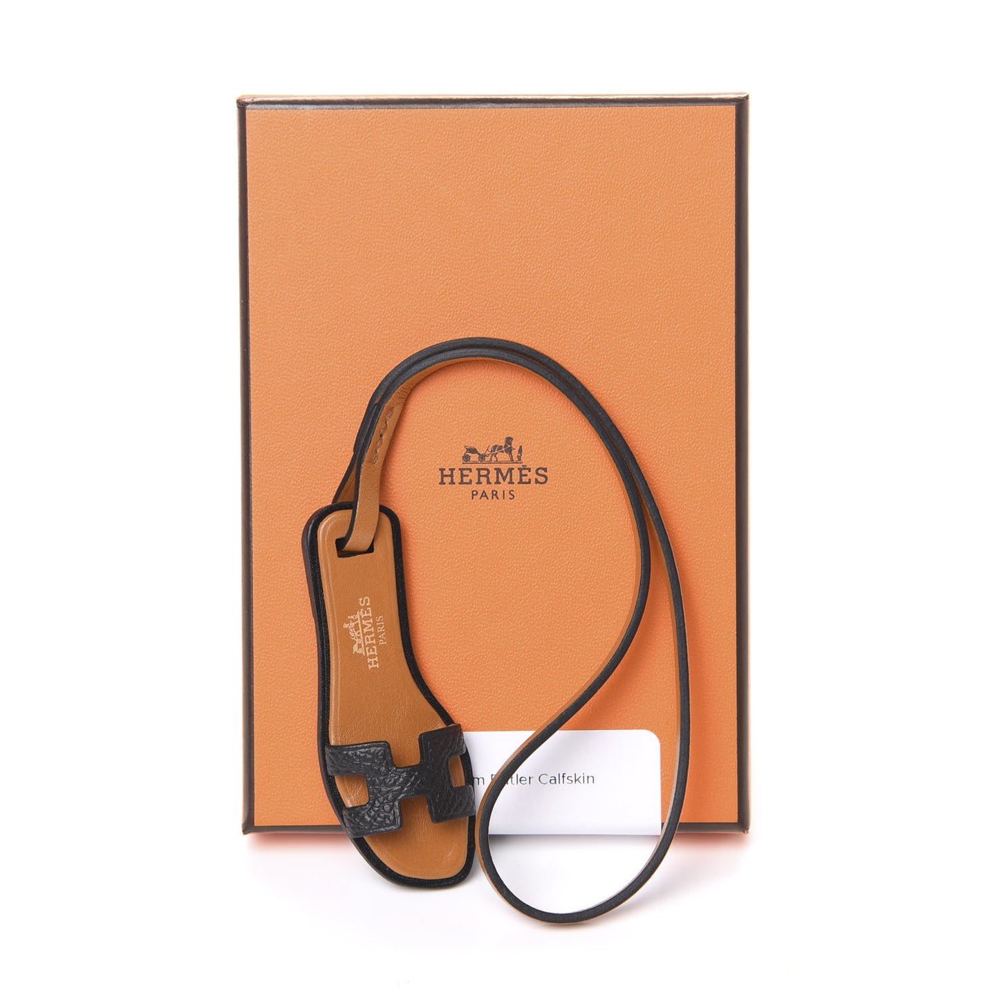 Epsom Butler Calfskin Hunter Oran Nano Bag Charm Black