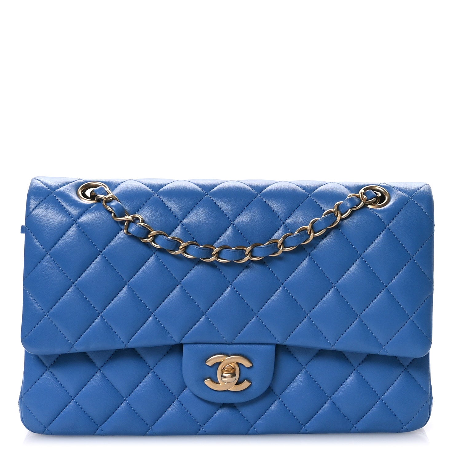 Chanel Lambskin Quilted Medium Double Flap Blue 1 of 11