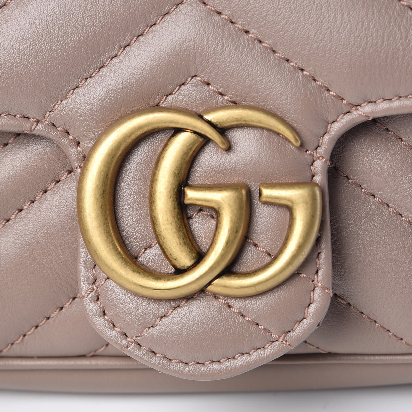 Calfskin Matelasse Super Mini GG Marmont Shoulder Bag Porcelain Rose
