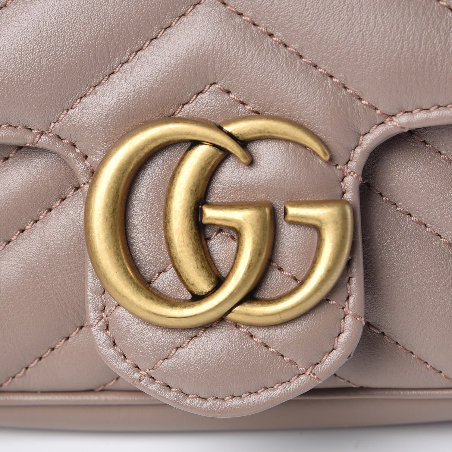 Gucci Calfskin Matelasse Super Mini GG Marmont Shoulder Bag Porcelain Rose 8 of 11