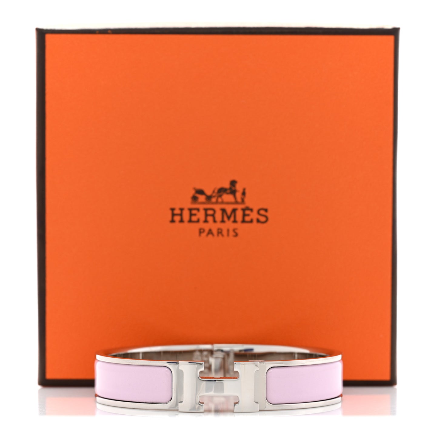 Enamel Narrow Clic Clac H Bracelet PM Rose Dragee