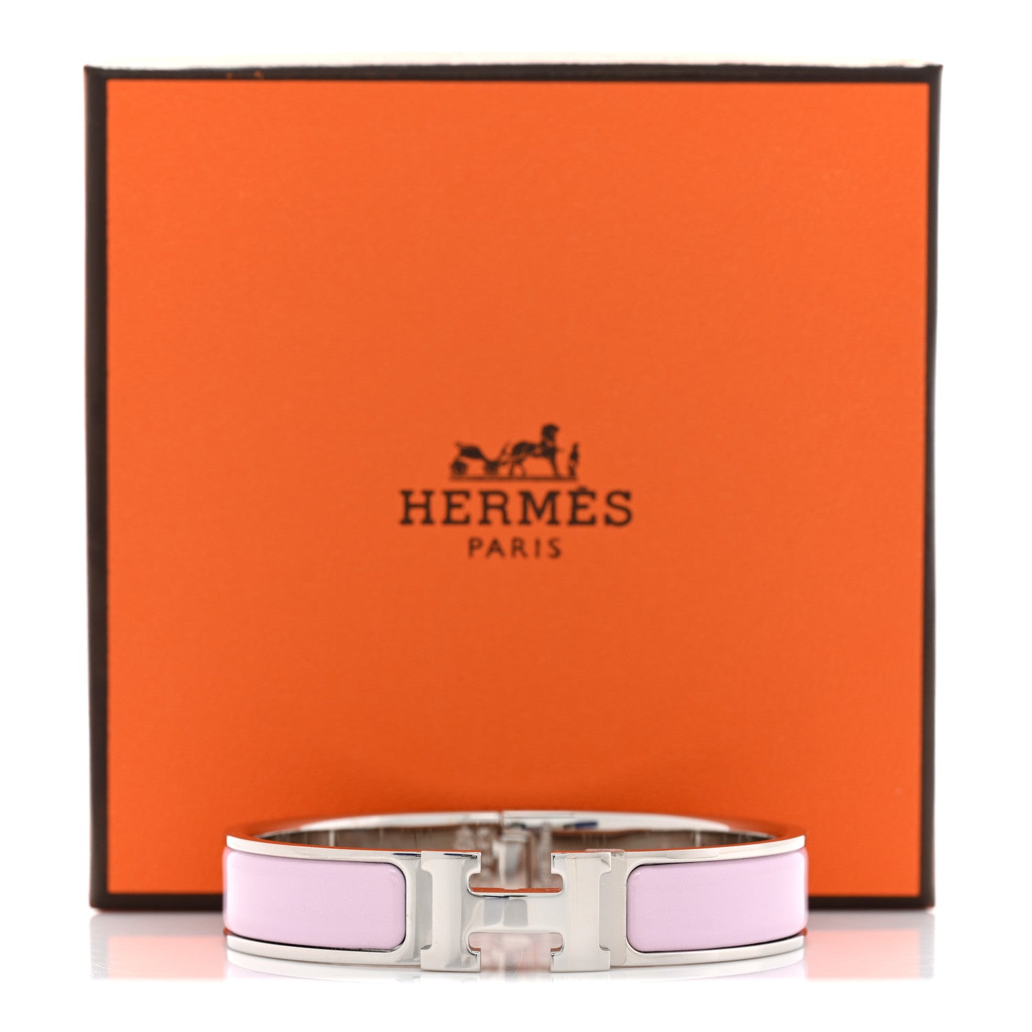 Hermes Enamel Narrow Clic Clac H Bracelet PM Rose Dragee 5 of 5