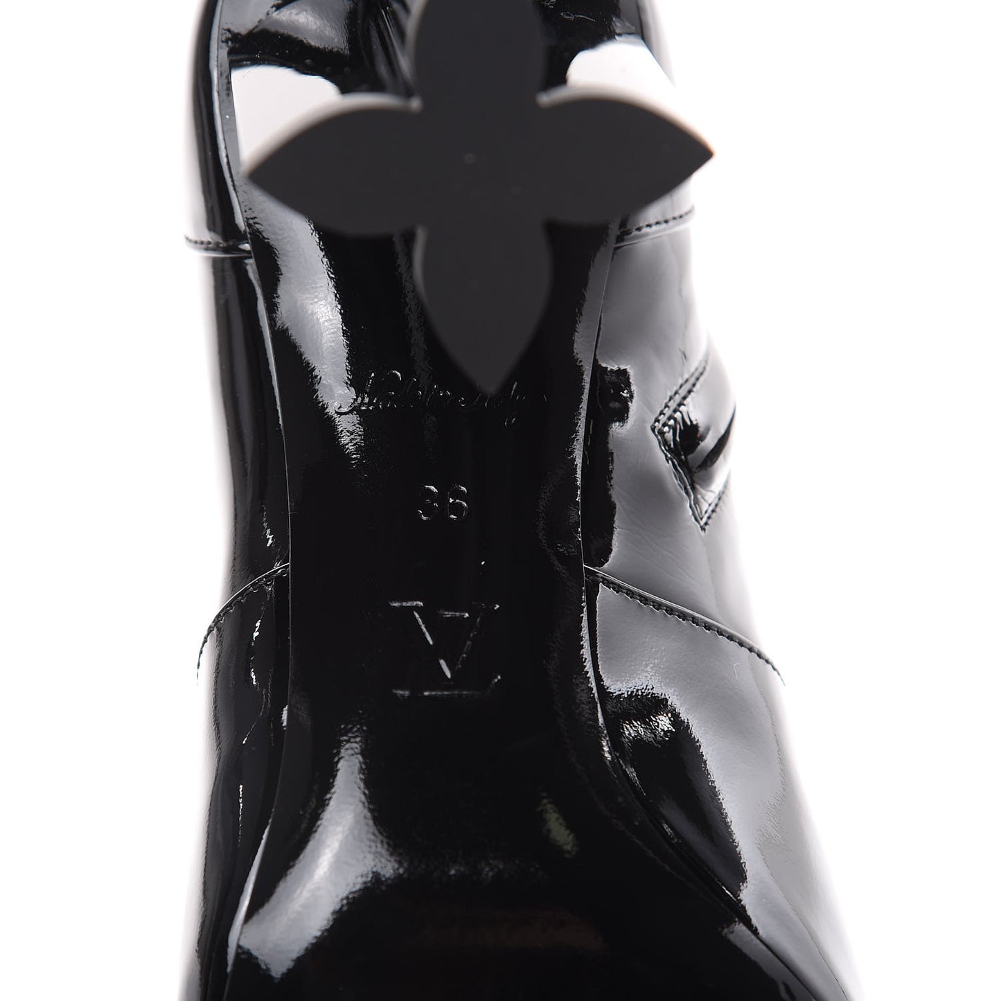 Patent Silhouette Ankle Boots 36 Black