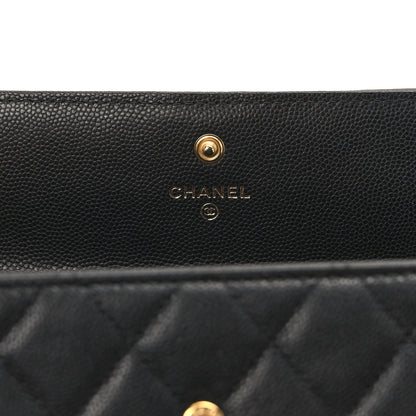 Chanel Caviar Quilted Large Boy Gusset Flap Wallet Black 6 of 9