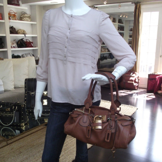 Chloe Leather Paddington Satchel Cognac 2 of 17