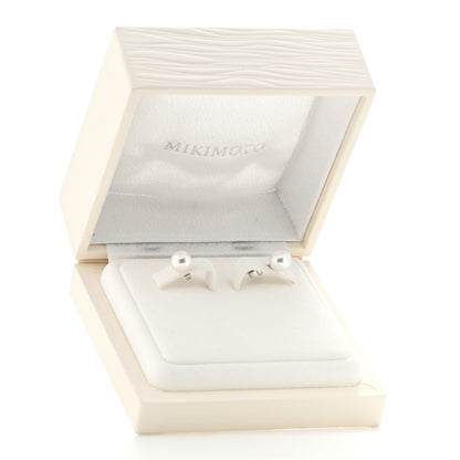 Mikimoto 18K Gold Akoya Cultured Pearl 7-7.5mm Earrings 5 of 5