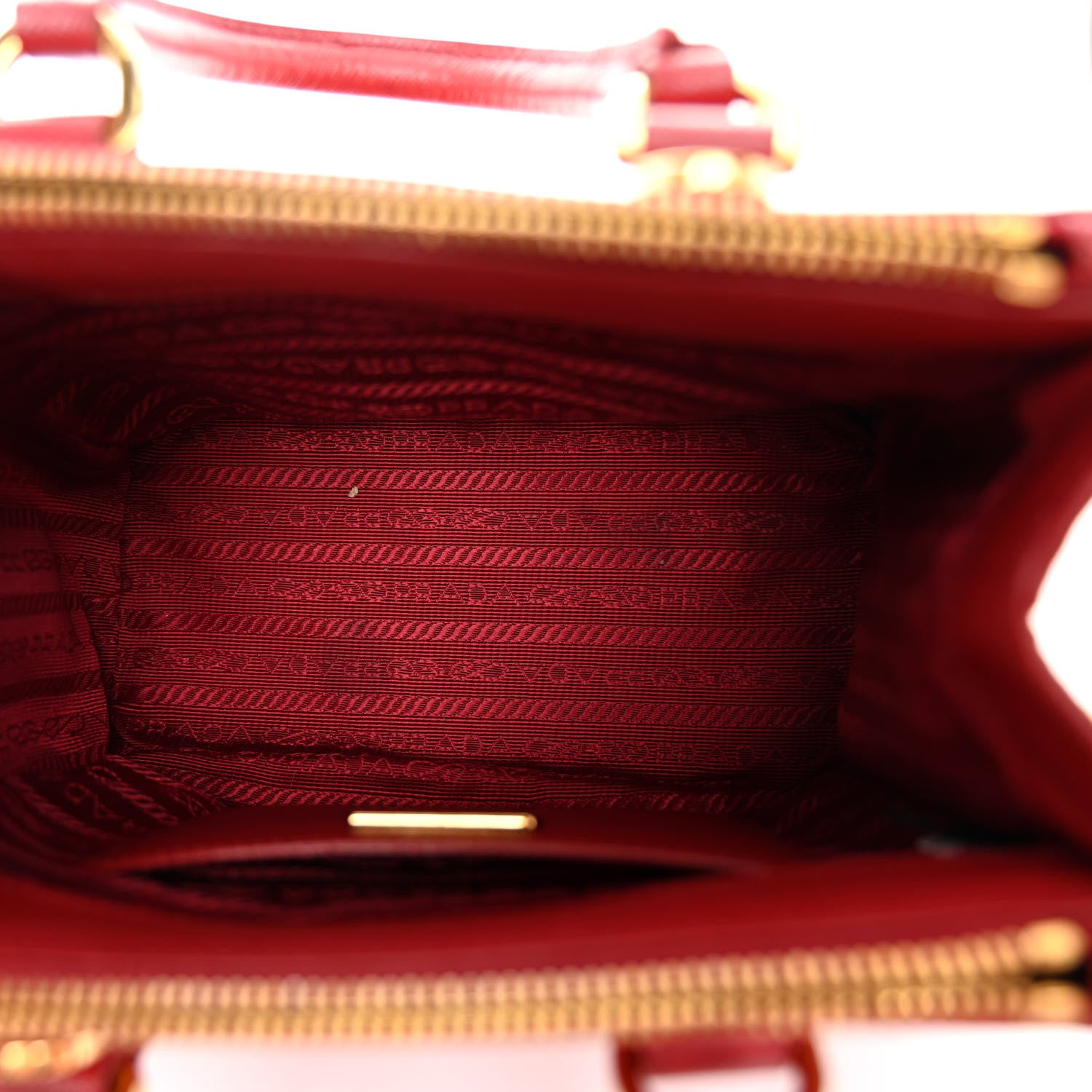 Prada Saffiano Micro Galleria Double Zip Tote Fuoco 5 of 9