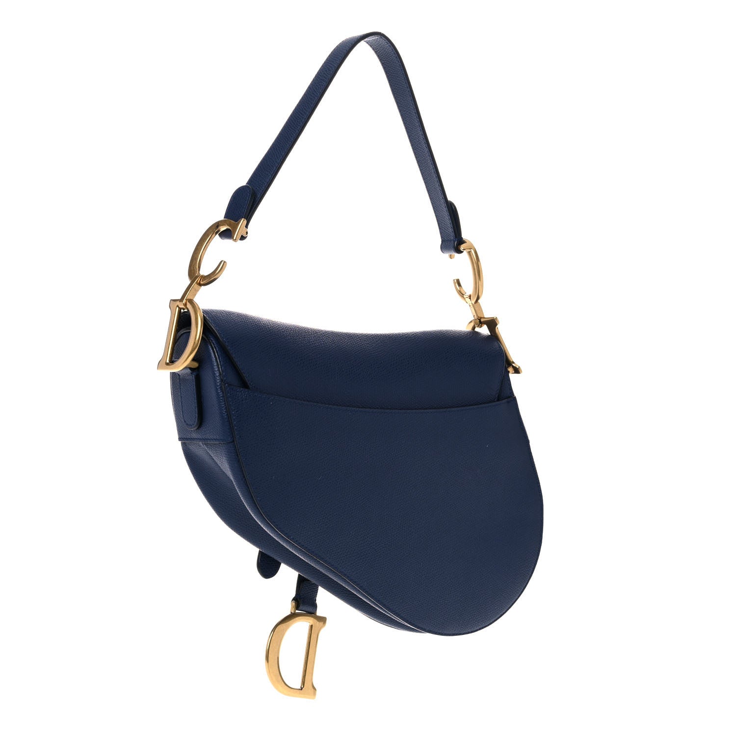 Christian Dior Grained Calfskin Saddle Bag Navy 2 of 9