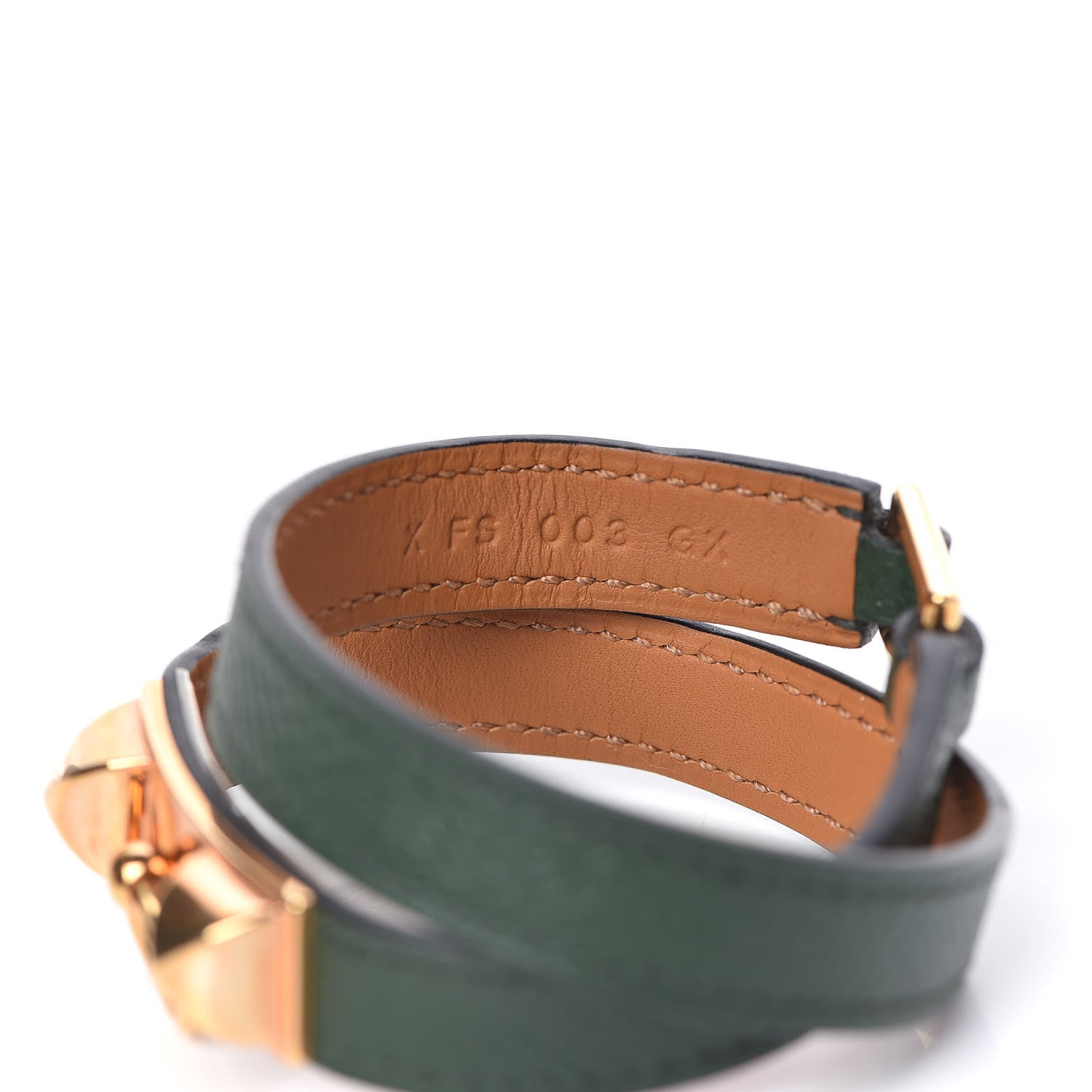 Hermes Epsom Rivale Double Tour Bracelet S Vert Anglais 5 of 7