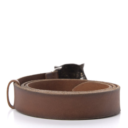 Gucci Cuoio Toscano Nickel Feline Buckle Belt 90 36 Cuir 2 of 5