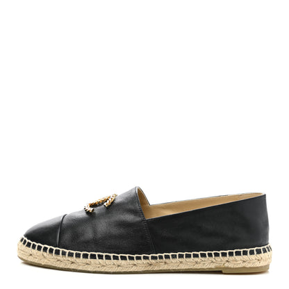 Chanel Calfskin Chain CC Espadrilles 41 Black 1 of 9