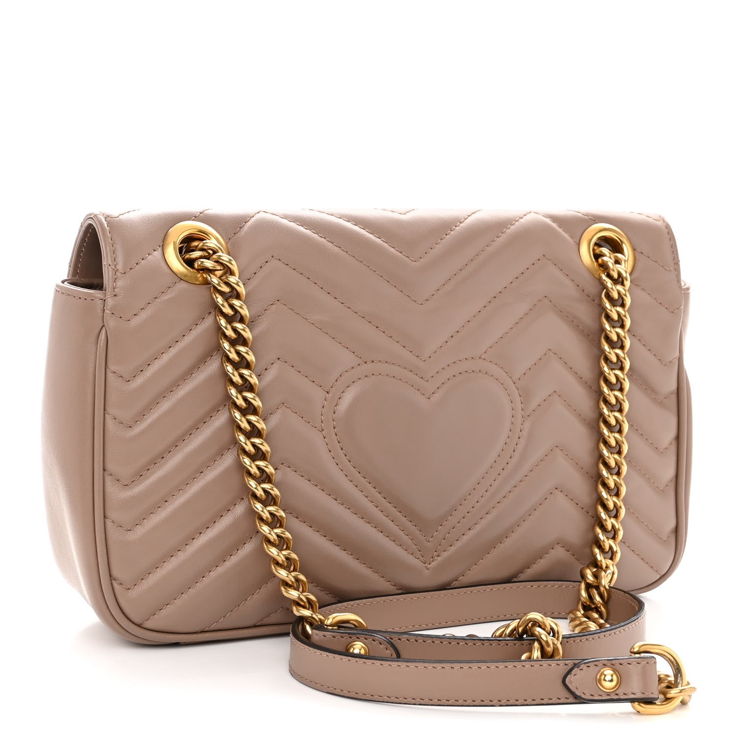 Gucci Calfskin Matelasse Small GG Marmont Shoulder Bag Porcelain Rose 3 of 9
