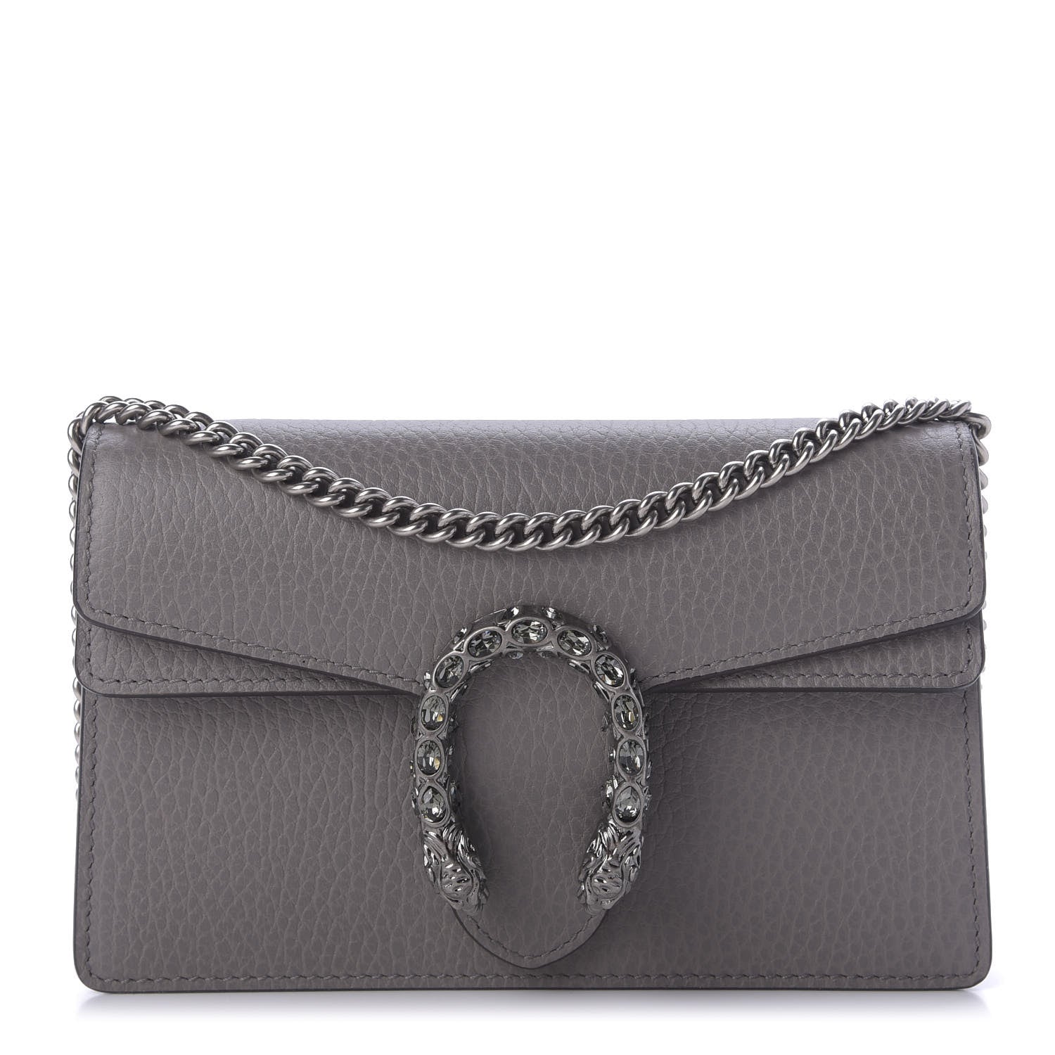 Gucci Dollar Calfskin Crystal Super Mini Dionysus Shoulder Bag Dusty Grey Black Diamond 1 of 9