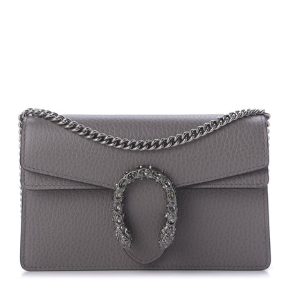 Gucci Dollar Calfskin Crystal Super Mini Dionysus Shoulder Bag Dusty Grey Black Diamond 1 of 9