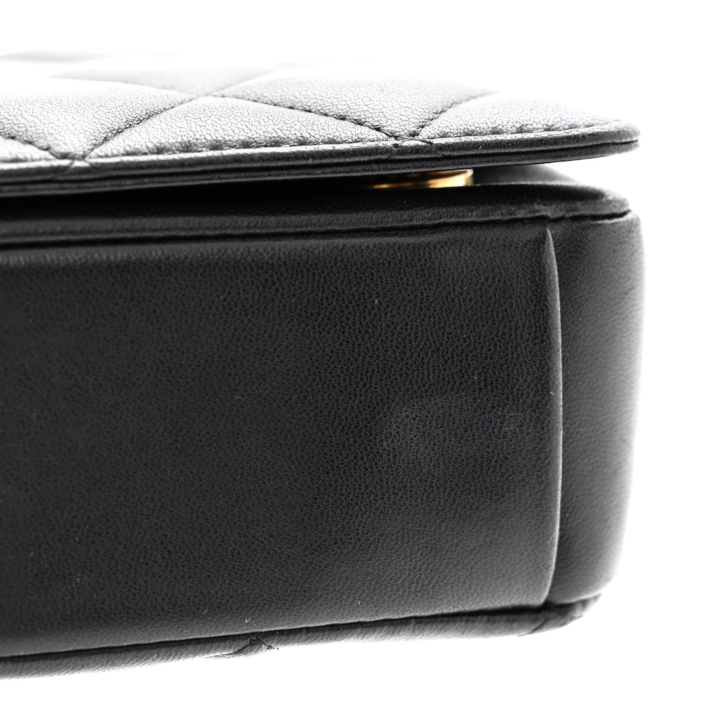 Lambskin Quilted Medium Diamond CC Flap Black
