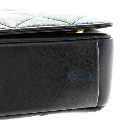 Chanel Lambskin Quilted Medium Diamond CC Flap Black 11 of 12