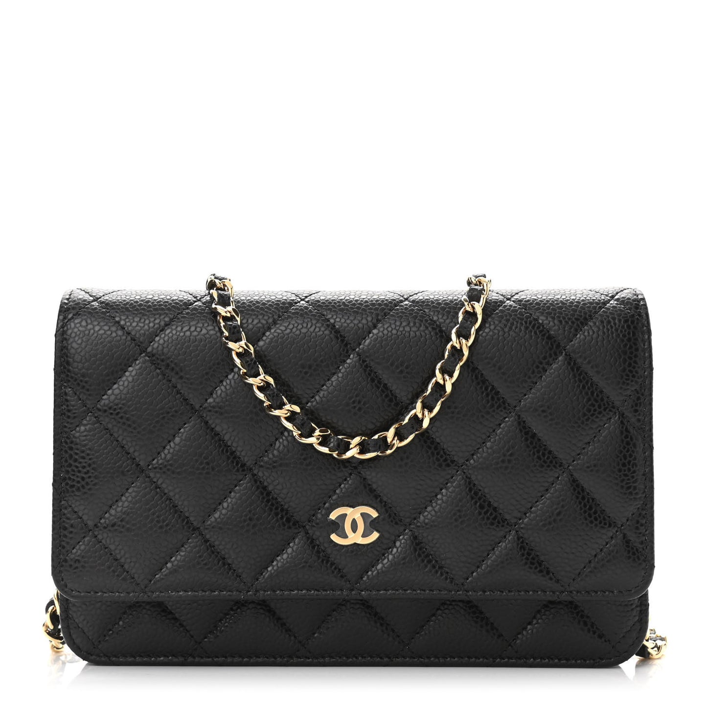 Caviar Quilted Wallet On Chain WOC Black