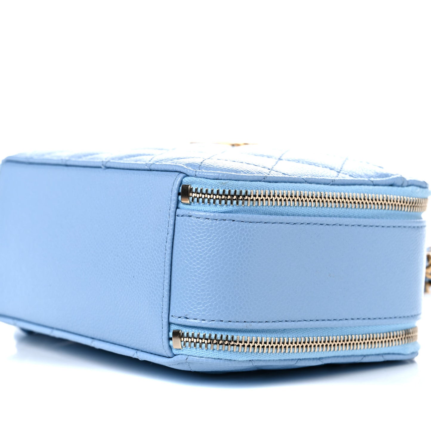 Caviar Quilted Small Pick Me Up Vanity Case Light Blue