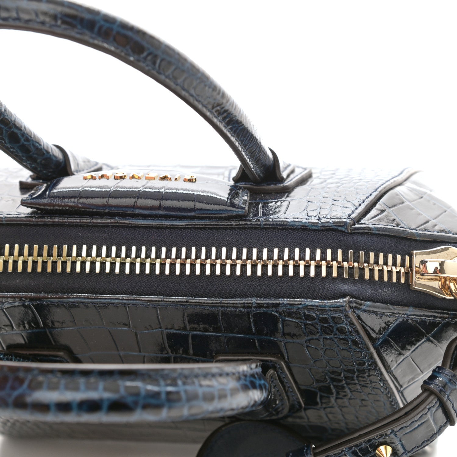 Givenchy Calfskin Crocodile Embossed Mini Antigona Deep Blue 9 of 9