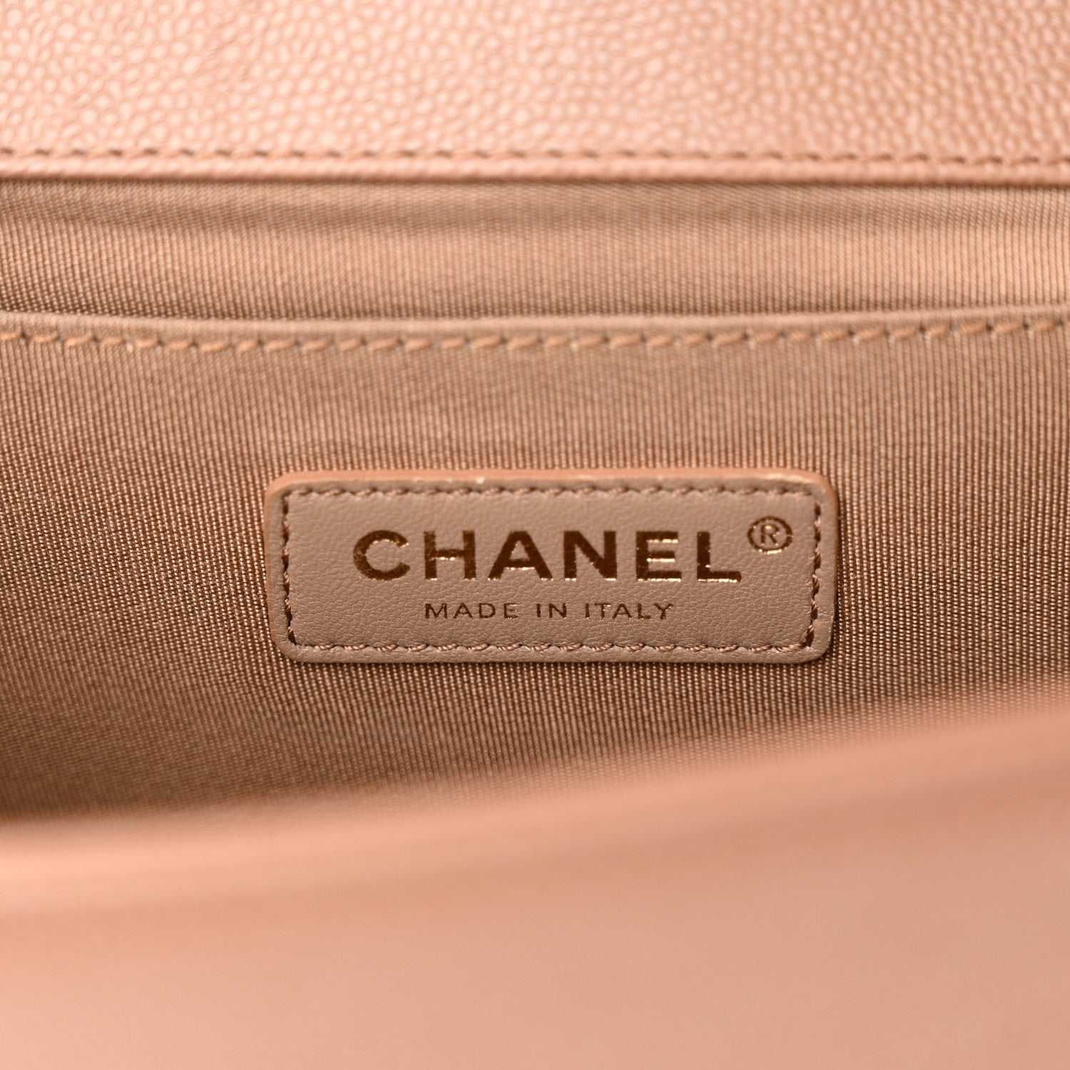 Chanel Caviar Chevron Quilted Medium Boy Flap Dark Beige 6 of 10