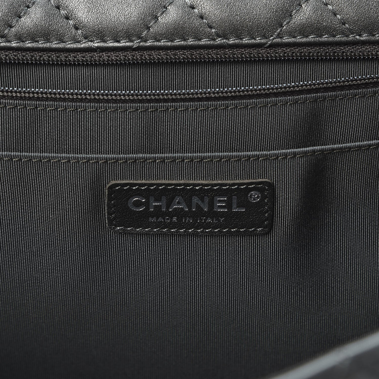 Chanel Metallic Calfskin Quilted Small XXL Travel Flap Bag Dark Silver 7 of 10