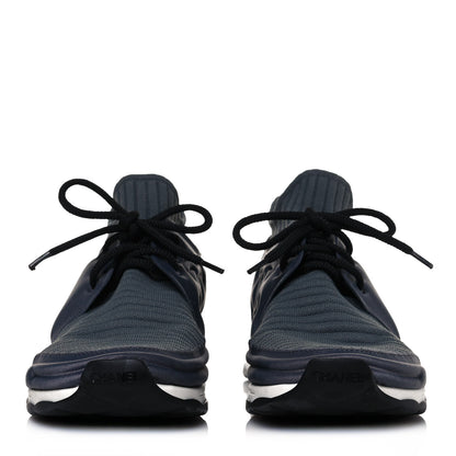 Chanel Stretch Fabric CC Sneakers 36.5 Grey 2 of 8