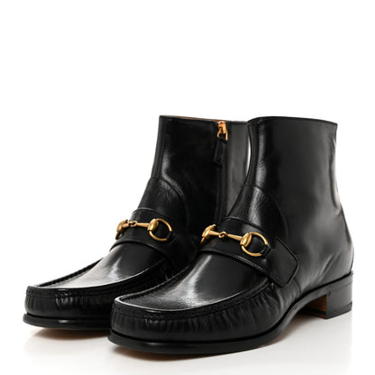 Gucci Quentin Goatskin Mens Horsebit Ankle Boots 9.5 Black 3 of 10