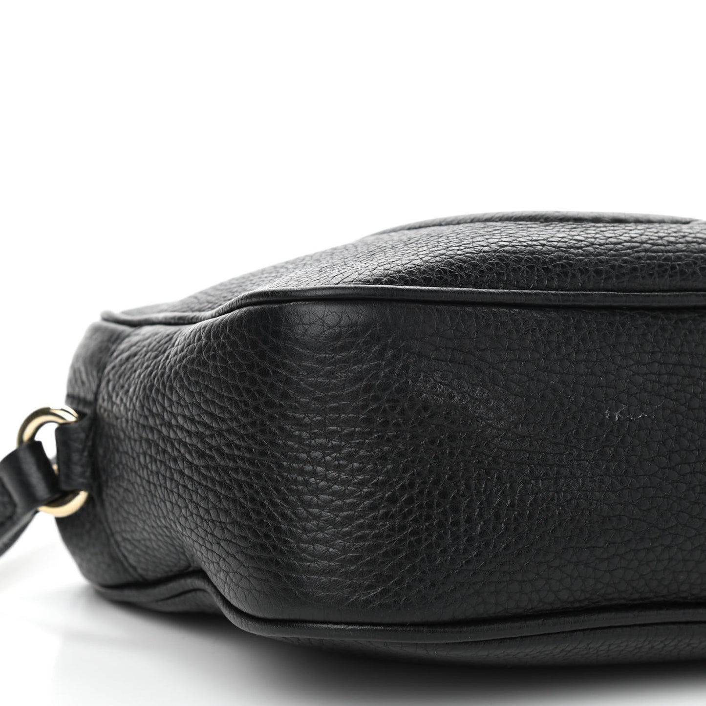 Pebbled Calfskin Small Soho Disco Bag Black