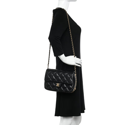Chanel Lambskin Quilted Large CC Chain Flap Black 2 of 10