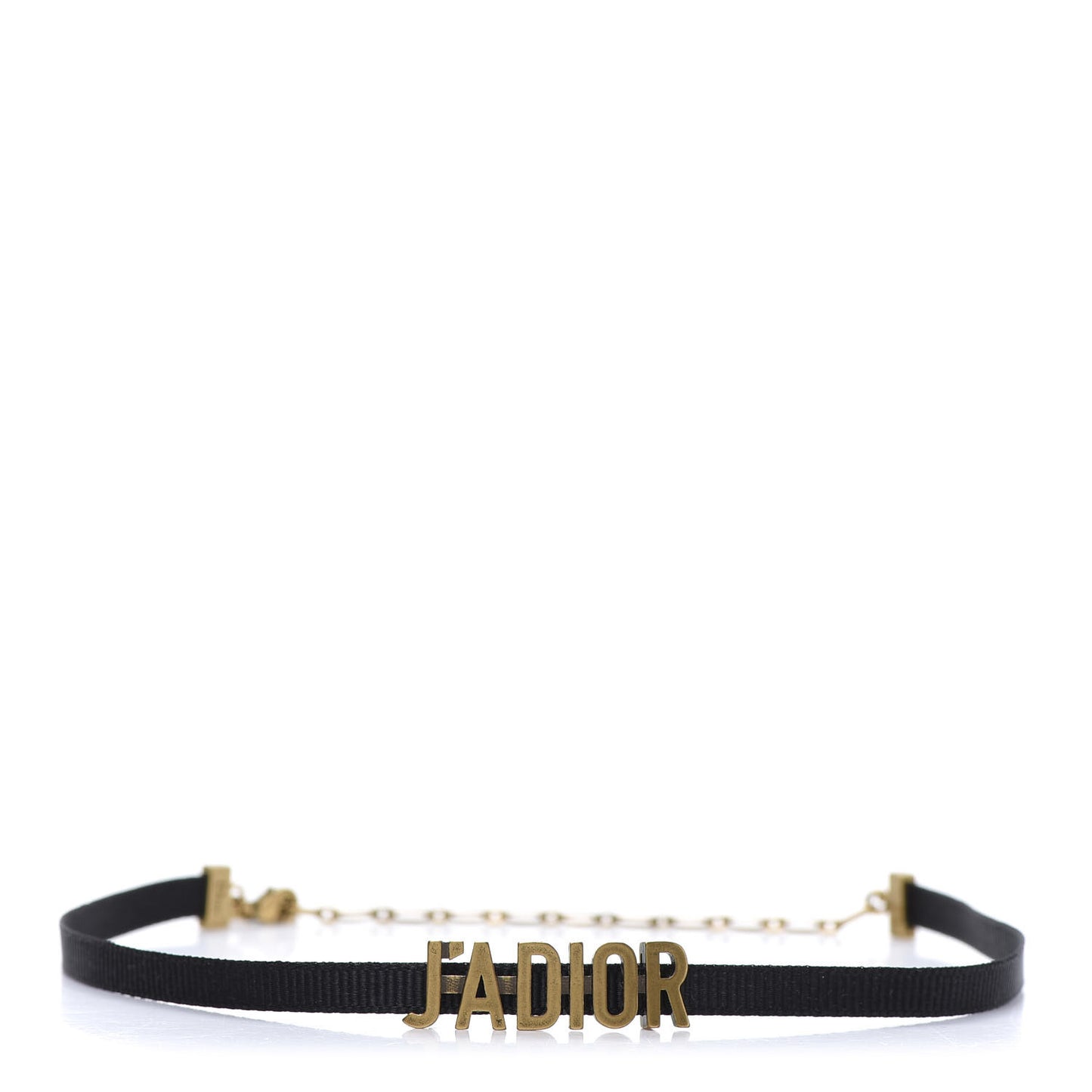 Grosgrain Ribbon J'Adior Logo Choker Necklace Black