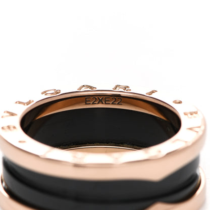 Bulgari 18K Rose Gold Black Ceramic B.Zero1 Two-Band Ring 53 6.25 6 of 6