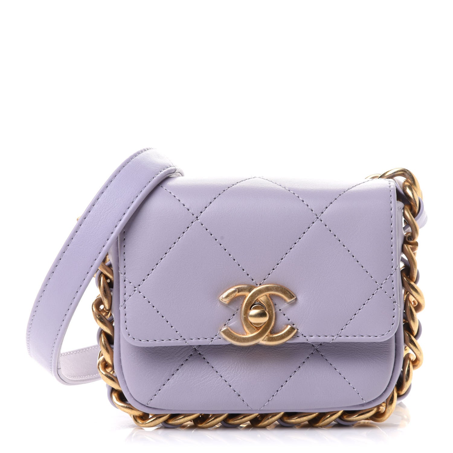 Chanel Calfskin Quilted Mini Framing Chain Bag Light Purple 1 of 10