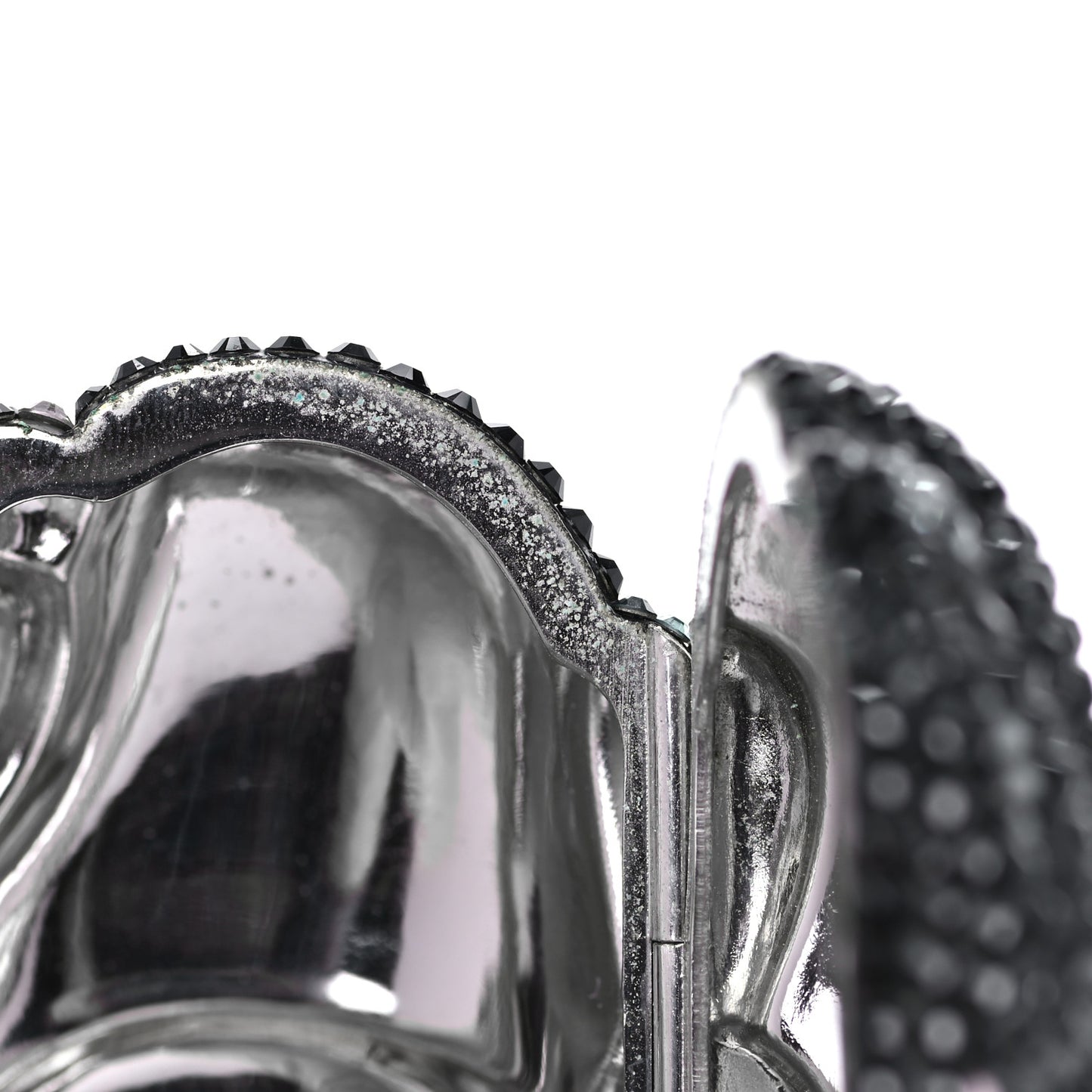 Swarovski Crystal Minaudiere Rabbit Pill Box Black