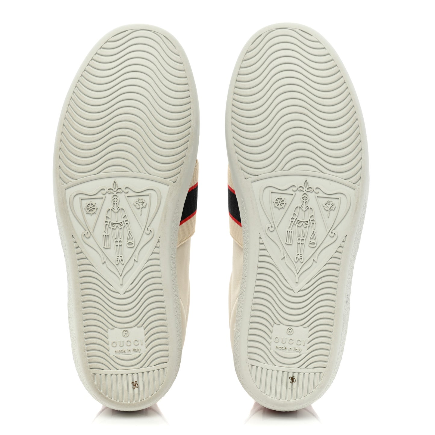 Calfskin Stripe Womens New Ace Sneakers 36 New Mystic White Ecru Red Flame